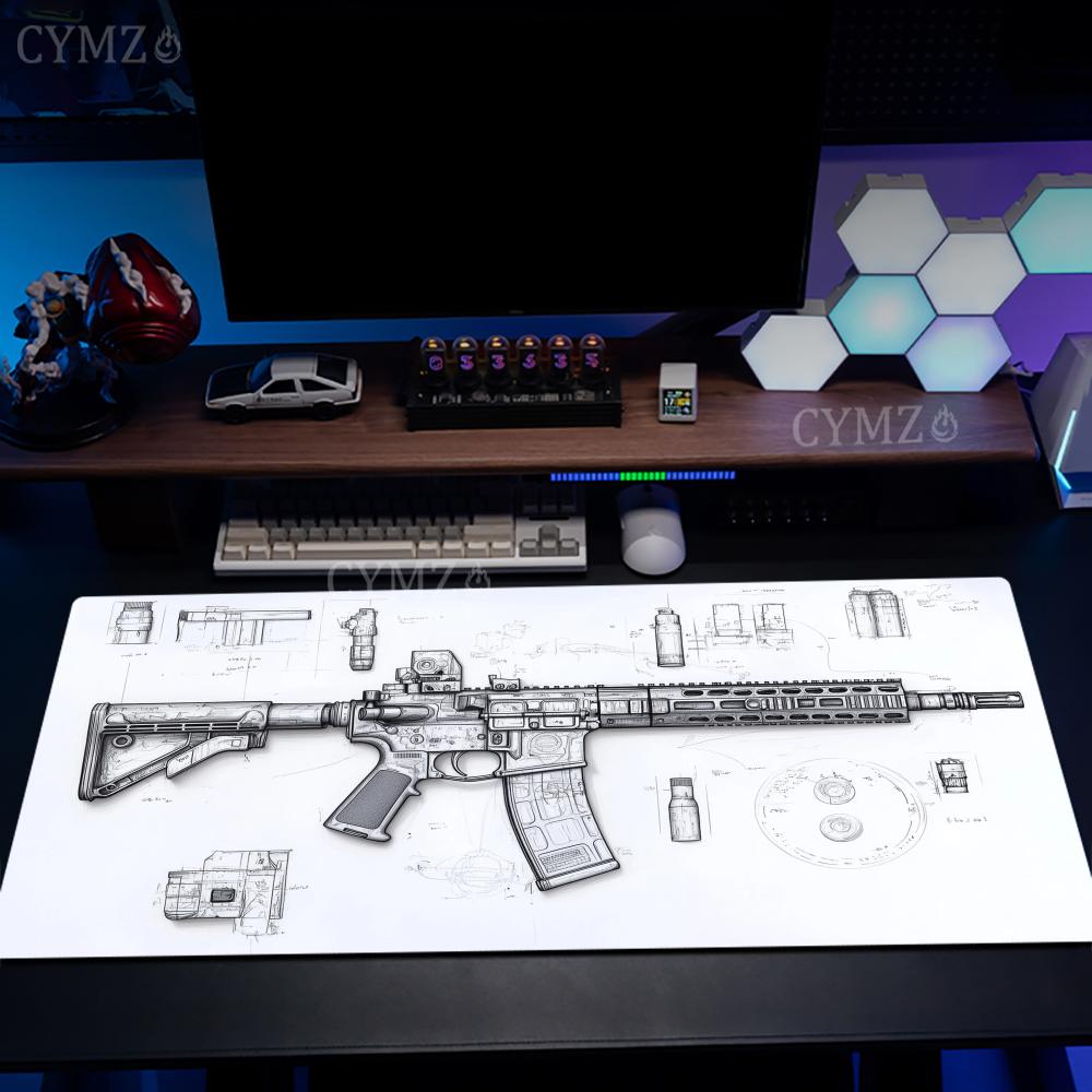 Gaming Accessories Drawing - Alfombrilla de ratón grande con dibujos