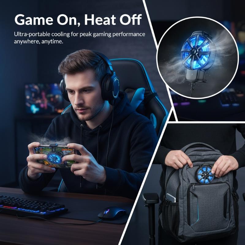 Essential Gaming Accessories - Ventilador de Refrigeración Portátil para Teléfono